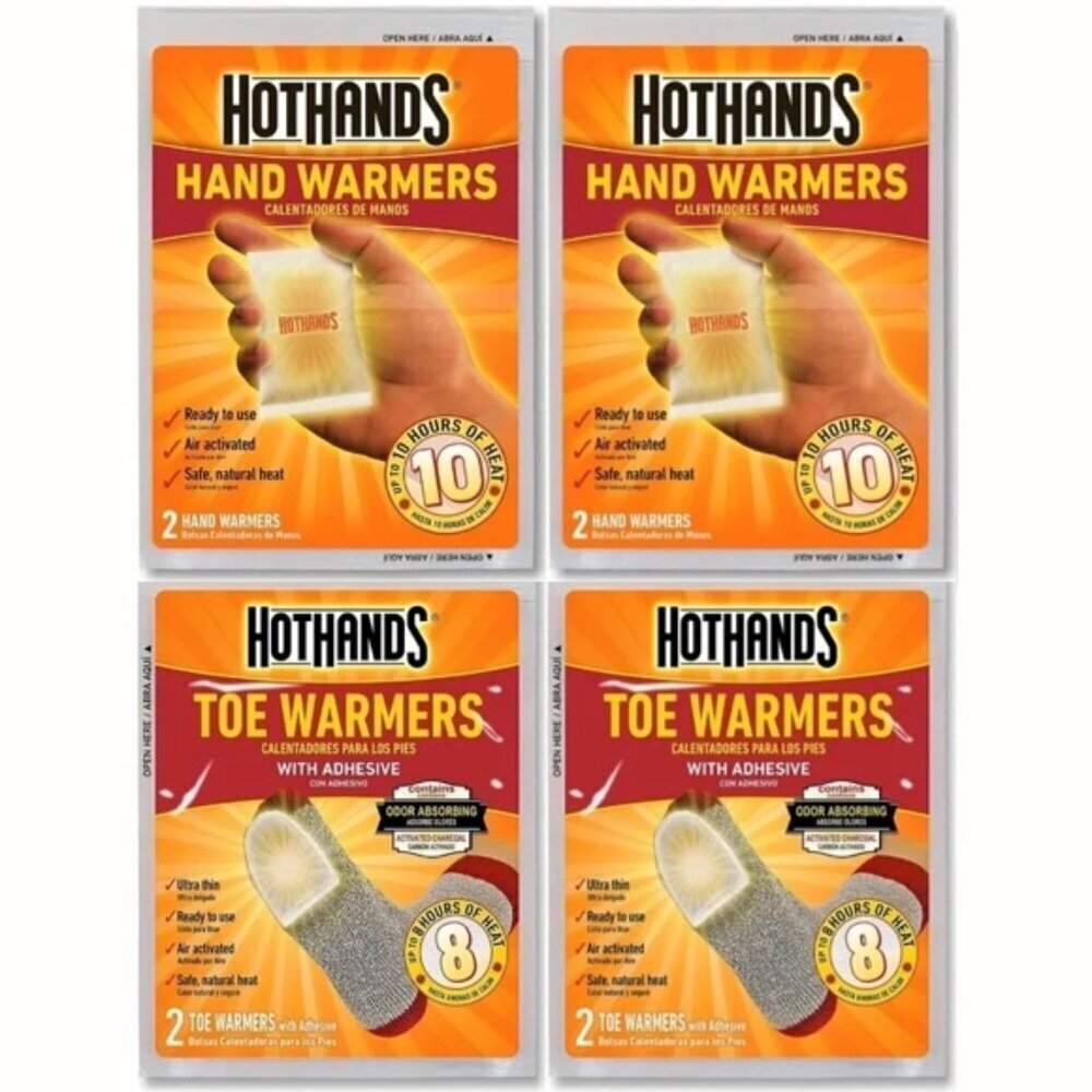 💖3/$15💖 2PKS HotHands Hand Warmers & 2PKS HotHands Toe Warmers Ready to Use